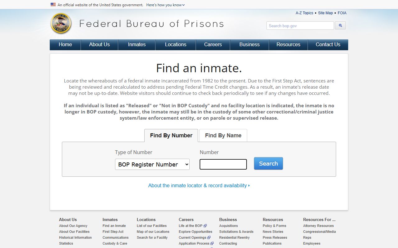 Federal Prison Camp Alderson federal inmate lookup through the BOP locator
